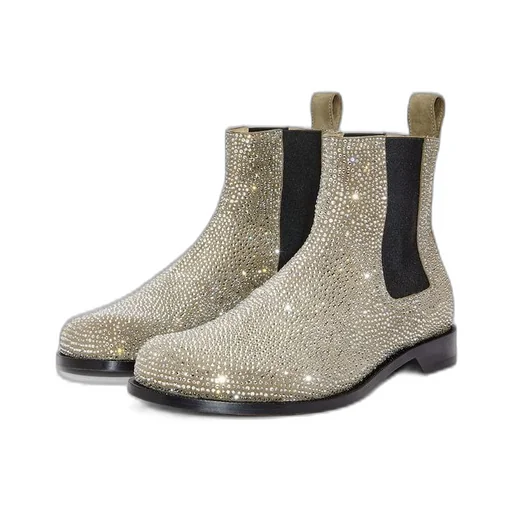 Campo Chelsea boot in calf suede and allover rhinestones