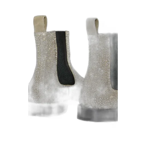 Campo Chelsea boot in calf suede and allover rhinestones