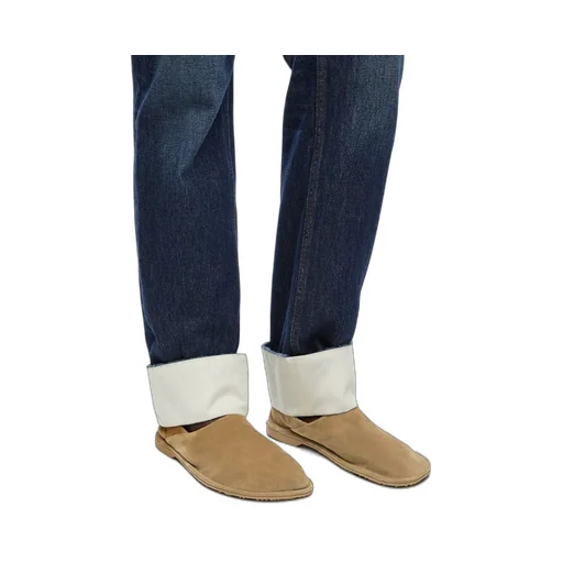 Folio slipper in suede calfskin