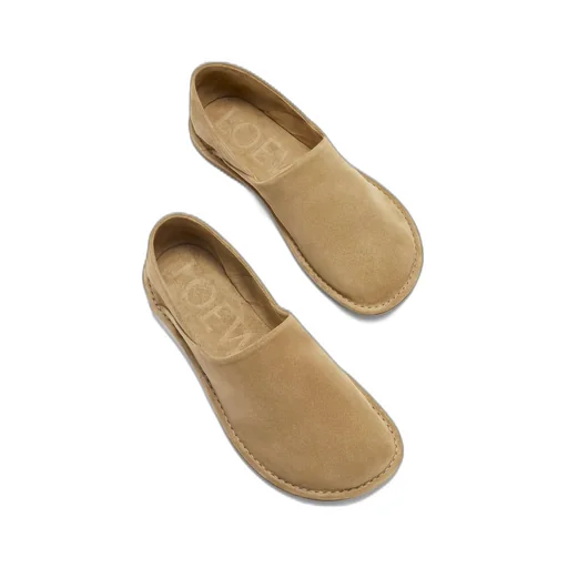 Folio slipper in suede calfskin