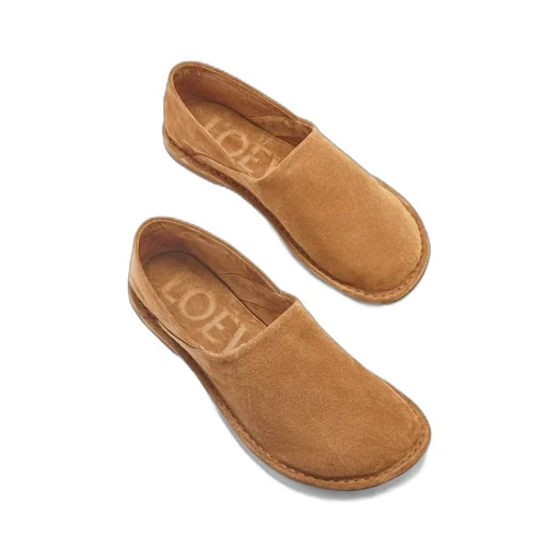 Folio slipper in suede calfskin