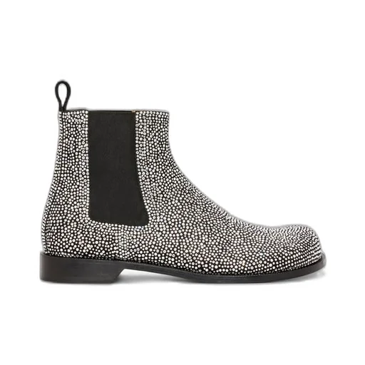 Campo Chelsea boot in calf suede and allover rhinestones