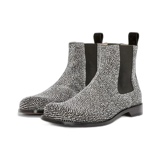 Campo Chelsea boot in calf suede and allover rhinestones
