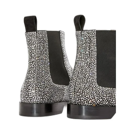 Campo Chelsea boot in calf suede and allover rhinestones