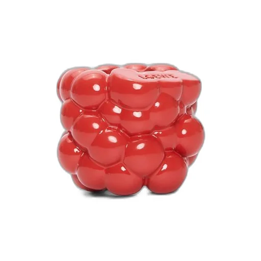 Big raspberry dice in brass and enamel