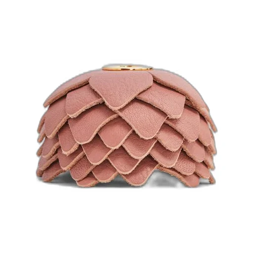 Small flower charm in calfskin and brass