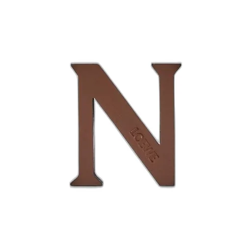 Letter dice in calfskin and brass