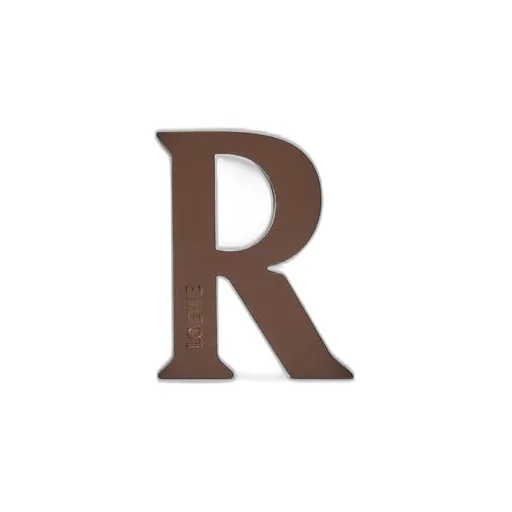 Letter dice in calfskin and brass