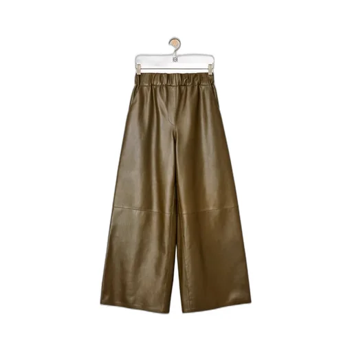 Cropped trousers in nappa lambskin