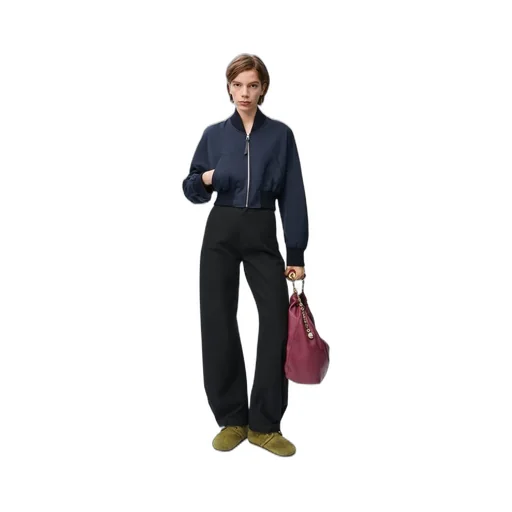 Bomber jacket in cotton and silk
