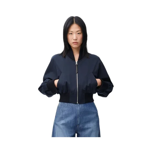Bomber jacket in cotton and silk