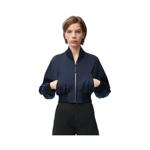 Bomber jacket in cotton and silk