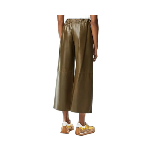 Cropped trousers in nappa lambskin