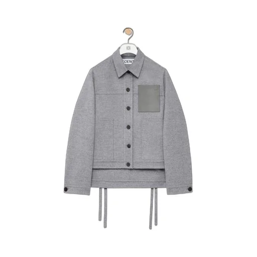 Workwear jacket in wool and cashmere