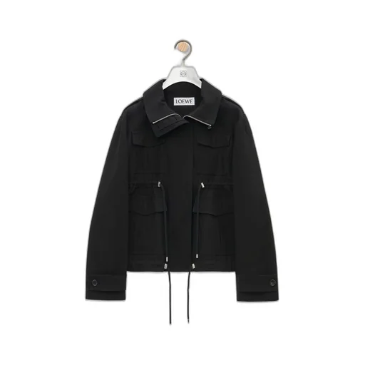 Short parka in cotton