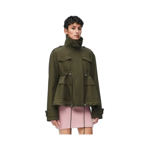 Short parka in cotton