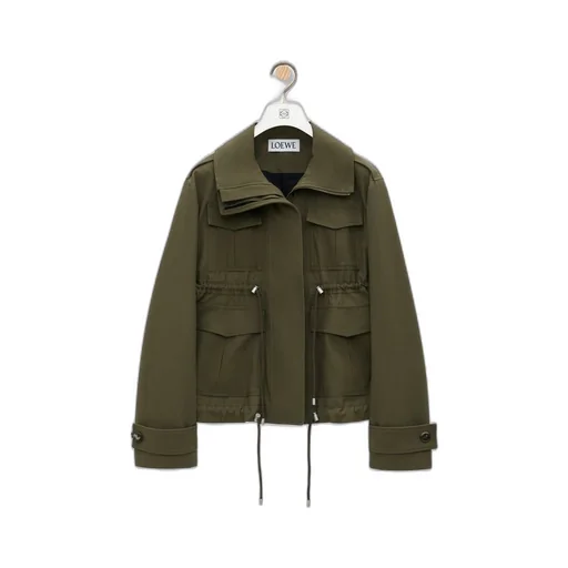 Short parka in cotton