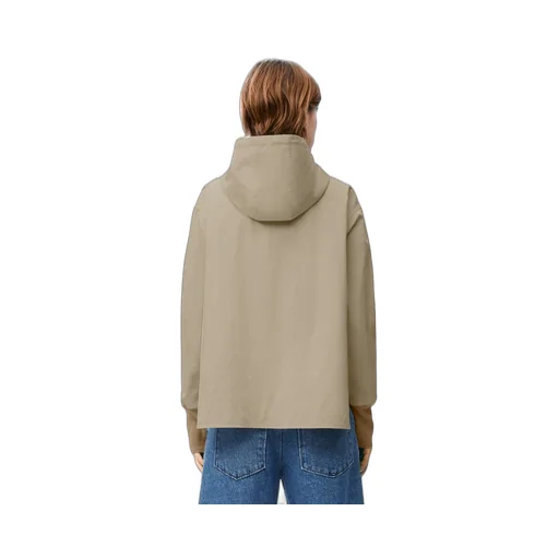 Hooded jacket in cotton and silk