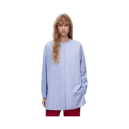 Deconstructed shirt in striped cotton