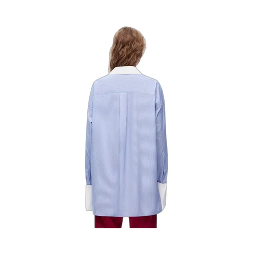Deconstructed shirt in striped cotton