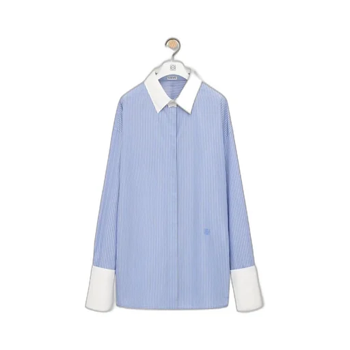 Deconstructed shirt in striped cotton