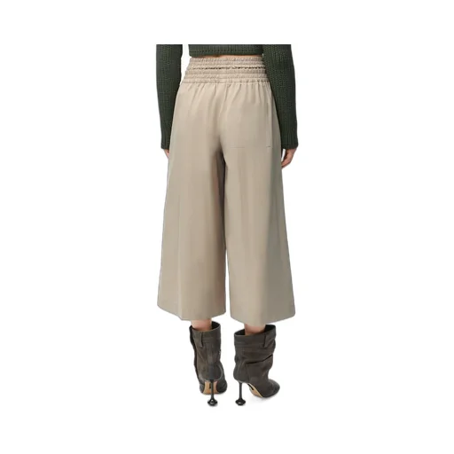 Cropped trousers in cotton and silk