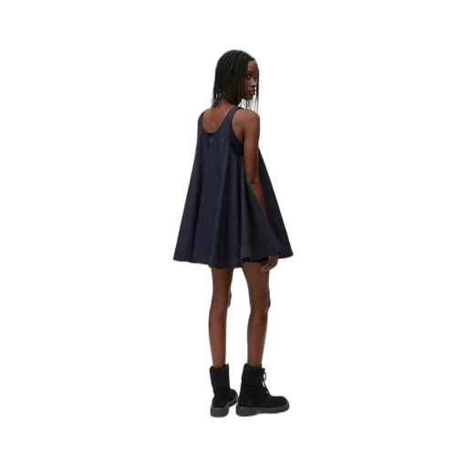 Trapeze dress in cotton and silk