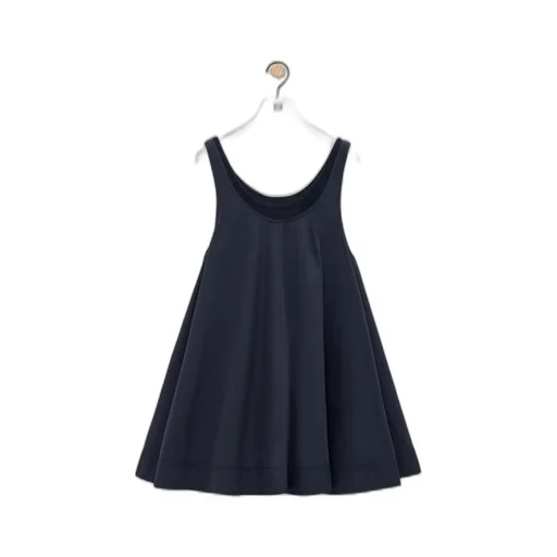 Trapeze dress in cotton and silk
