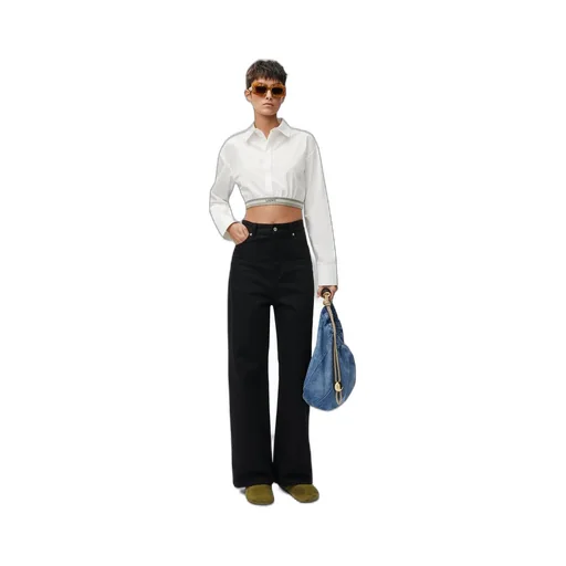 Cropped shirt in cotton