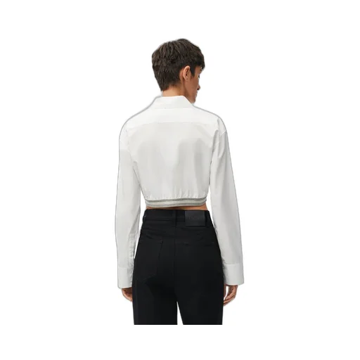 Cropped shirt in cotton