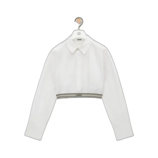Cropped shirt in cotton