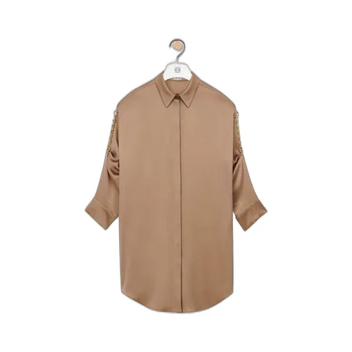 Chain shirt dress in silk