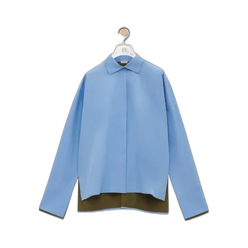 Turn-up shirt in cotton