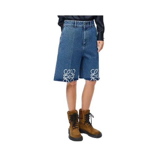 Anagram shorts in denim