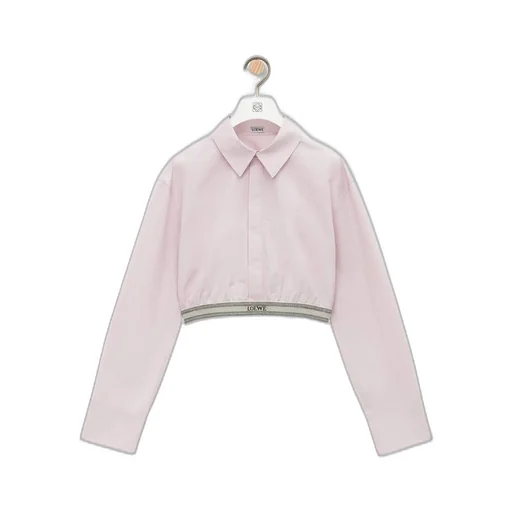 Cropped shirt in cotton