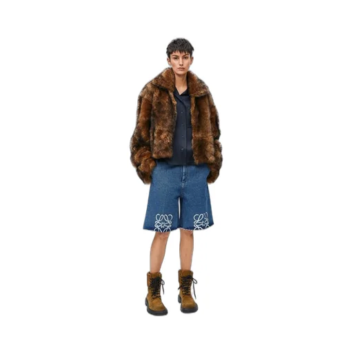 Anagram shorts in denim