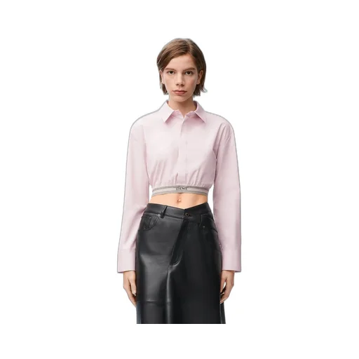 Cropped shirt in cotton