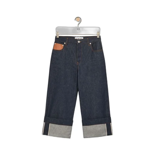 Fisherman turn-up jeans in denim