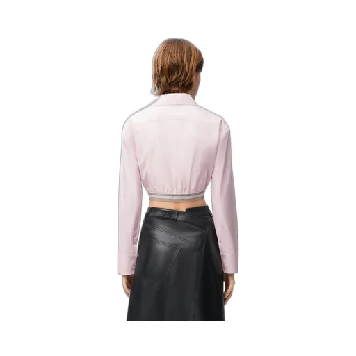 Cropped shirt in cotton