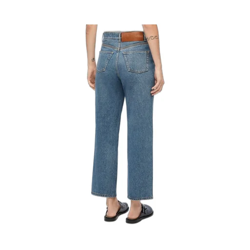 Anagram cropped jeans in denim