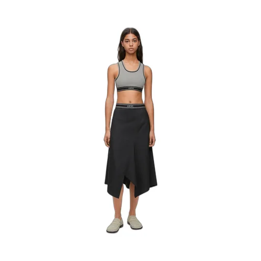 Cropped tank top in viscose blend