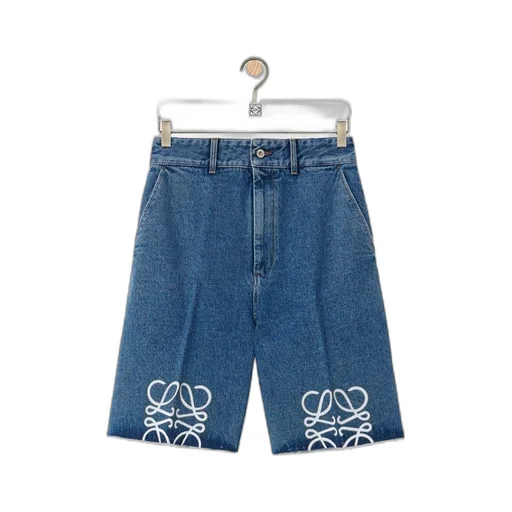 Anagram shorts in denim