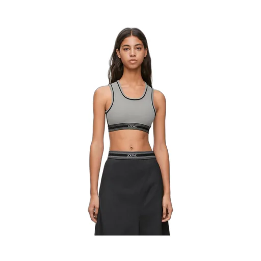 Cropped tank top in viscose blend