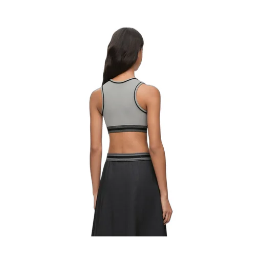 Cropped tank top in viscose blend