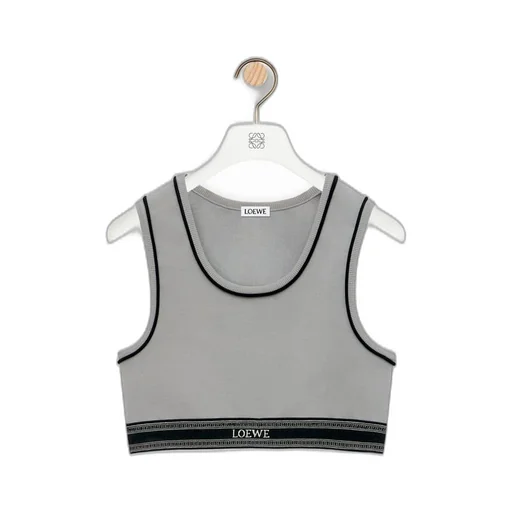 Cropped tank top in viscose blend