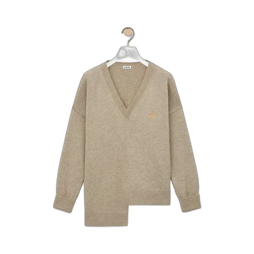 Asymmetric sweater in cashmere