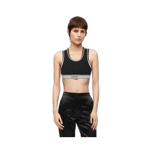 Cropped tank top in viscose
