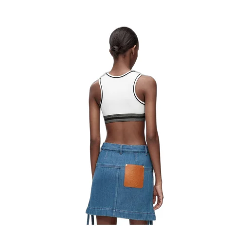 Cropped tank top in viscose