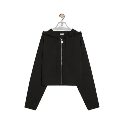 Anagram zip-up hoodie in wool