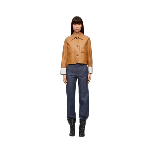 Turn-up jacket in nappa lambskin